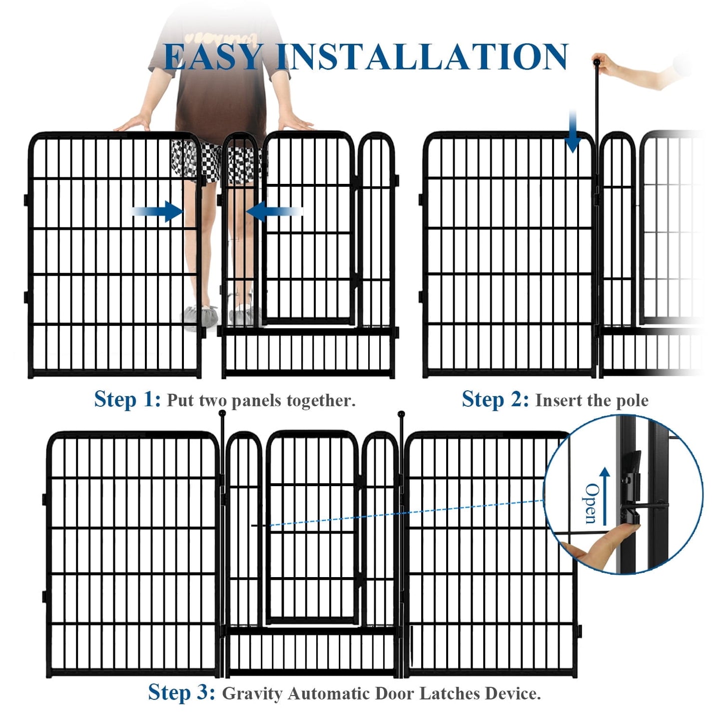 Suchown 8/16 Dog Playpen, 40/32" Height Exercise Pen for Dogs, Outdoor Pet Fence for RV, Yard & Camping