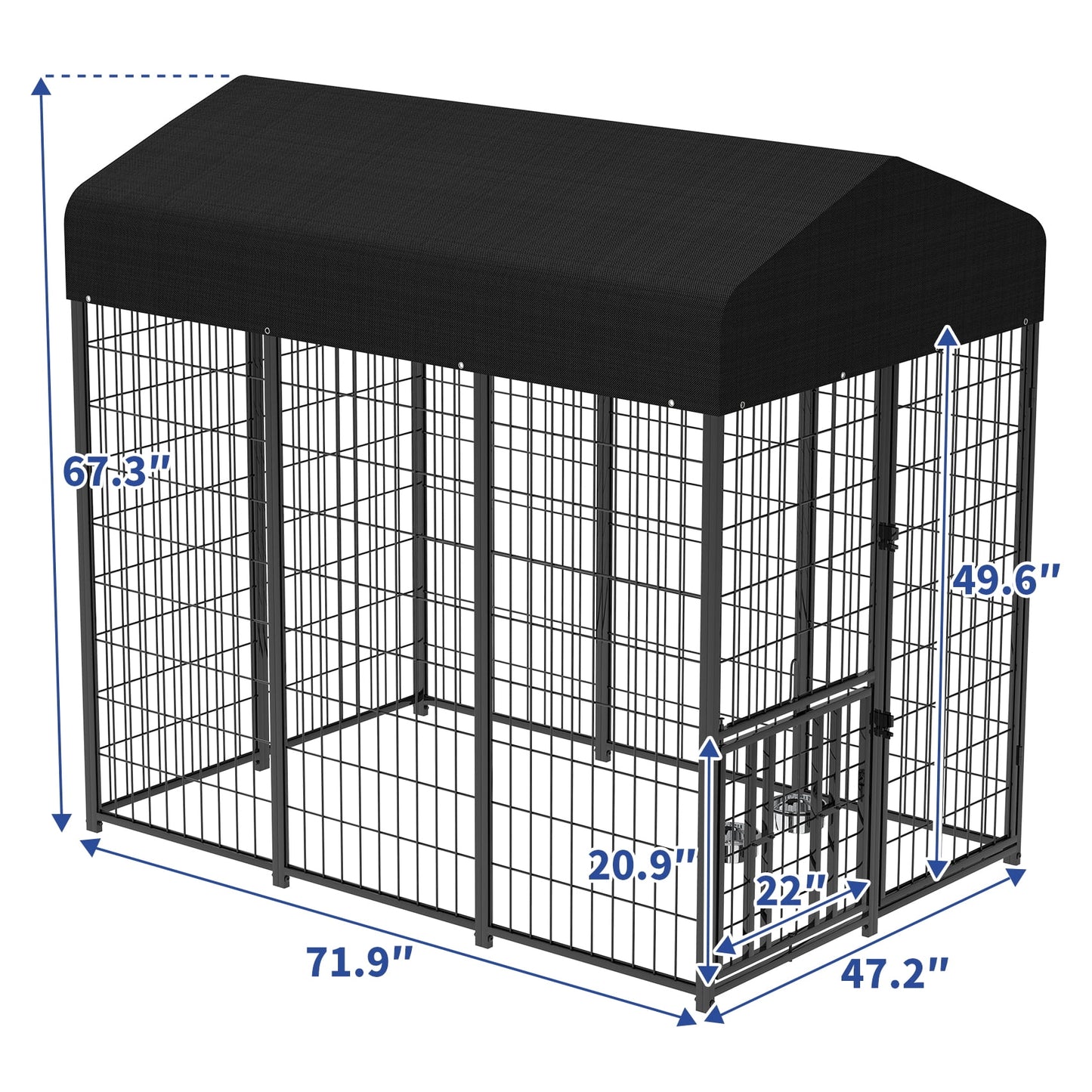 Suchown Outdoor Dog Kennel, Heavy Duty Dog Crate & Playpen, with Waterproof Roof, Secure Lock and Ground Stakes for Large Dogs