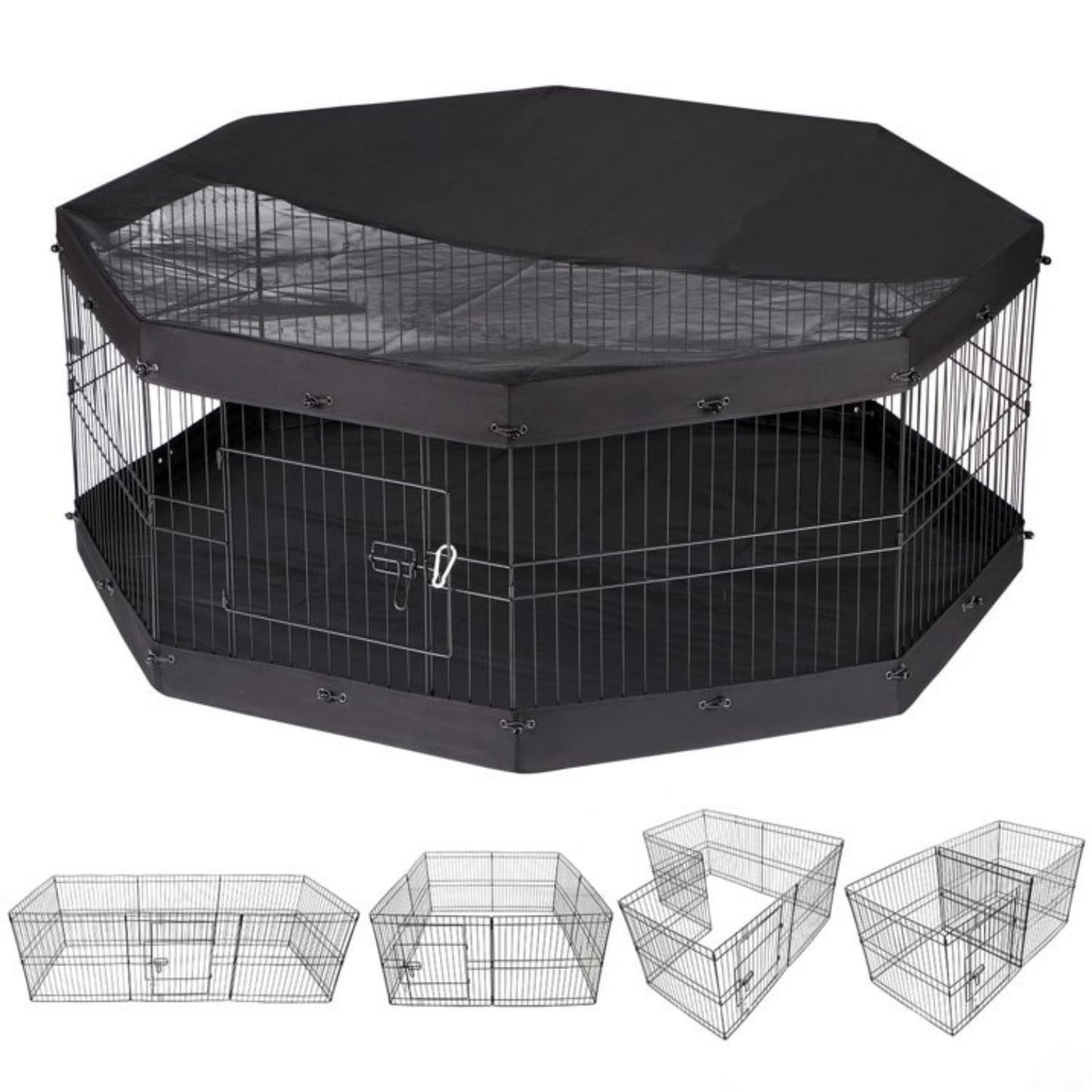 Suchown 24'' High Foldable Metal Dog Playpen – 8 Panels