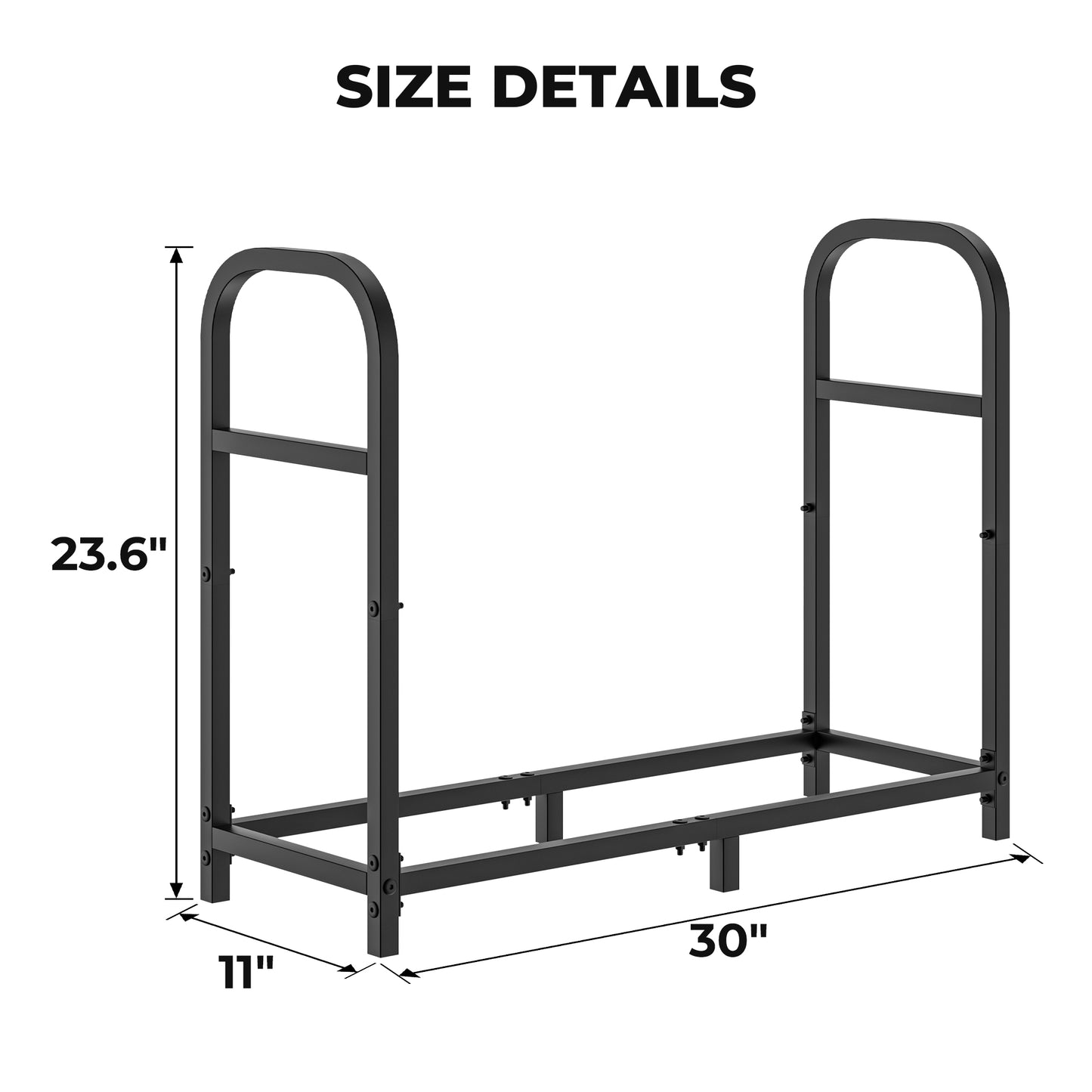 Bonhappy Firewood Rack with Log Carrier Bag, Heavy Duty Metal Firewood Holder Indoor Outdoor, Rust Resistant Fire Wood Rack for Fireplace, Patio, Deck, Fire Pit, and Wood Stove