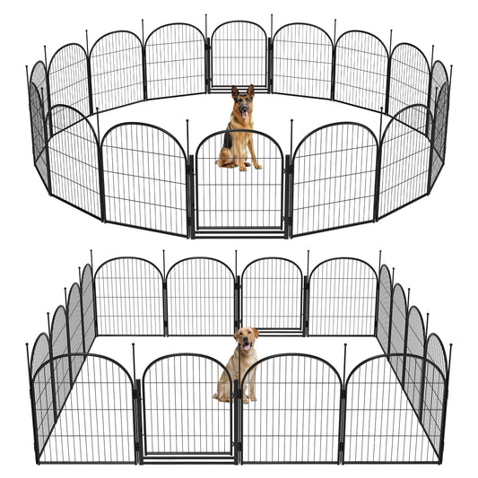 Suchown 40/32" Arched Dog Playpen, 16-Panel Heavy Duty Outdoor Fence for Large Dogs, Portable Pet Kennel for Yard & Indoor Use