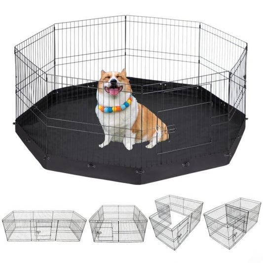 Suchown 24'' High Foldable Metal Dog Playpen – 8 Panels