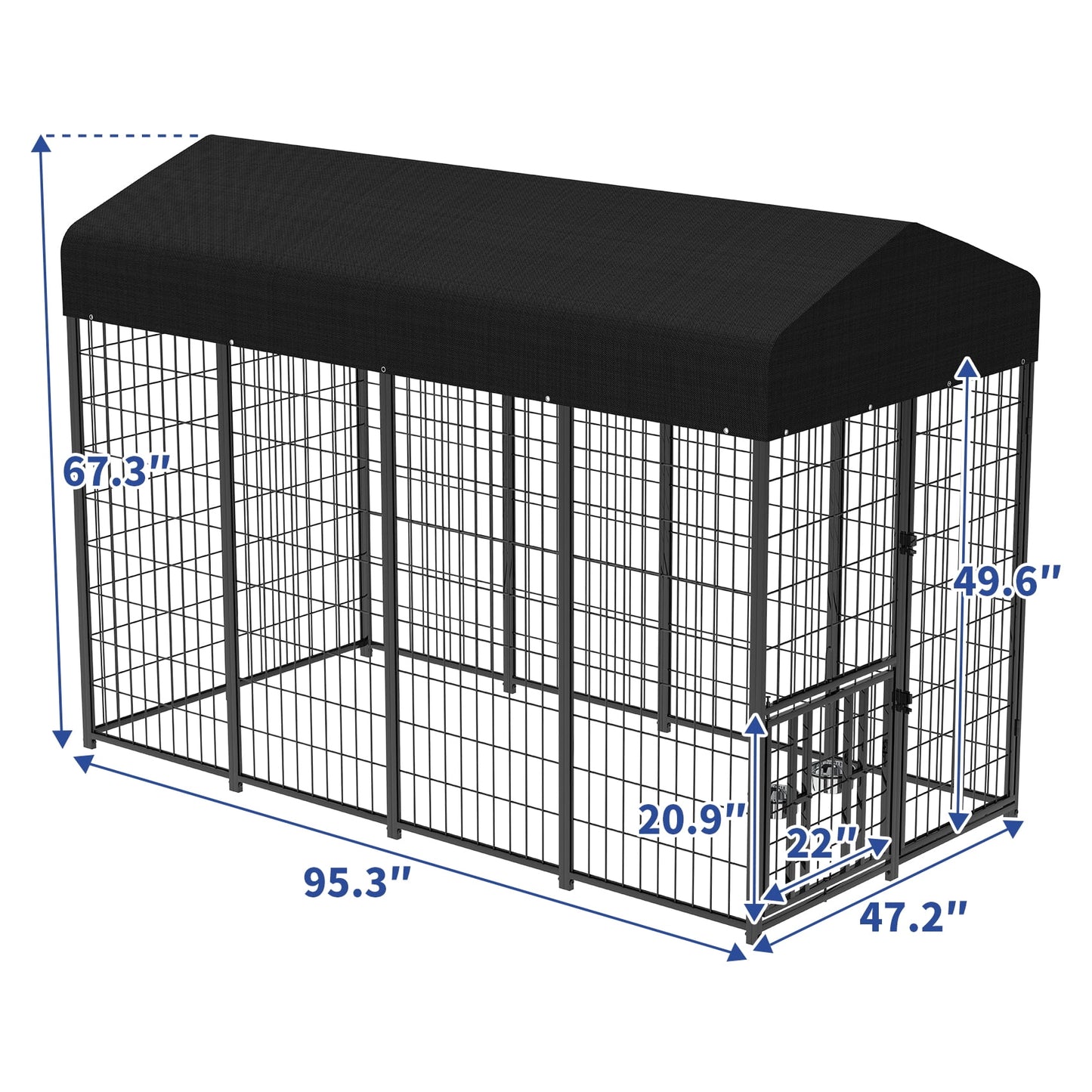 Suchown Outdoor Dog Kennel, Heavy Duty Dog Crate & Playpen, with Waterproof Roof, Secure Lock and Ground Stakes for Large Dogs