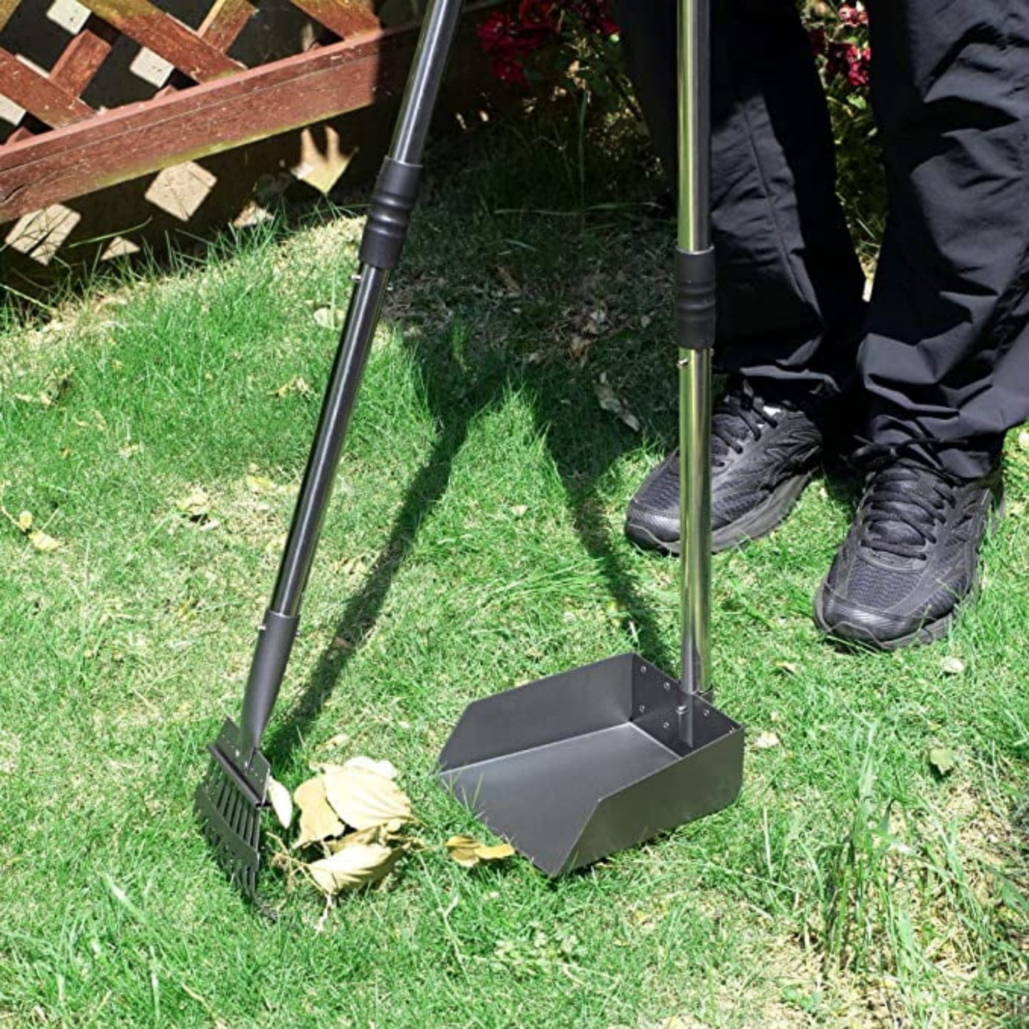 38" Long Handle Poop Scooper, Suchown 2-Piece Metal Waste Scooper Set with Rake & Tray, No Bend Cleanup for Yard, Grass, Lawn 4.5 stars out of 370 reviews (4.5)| 370 ratings