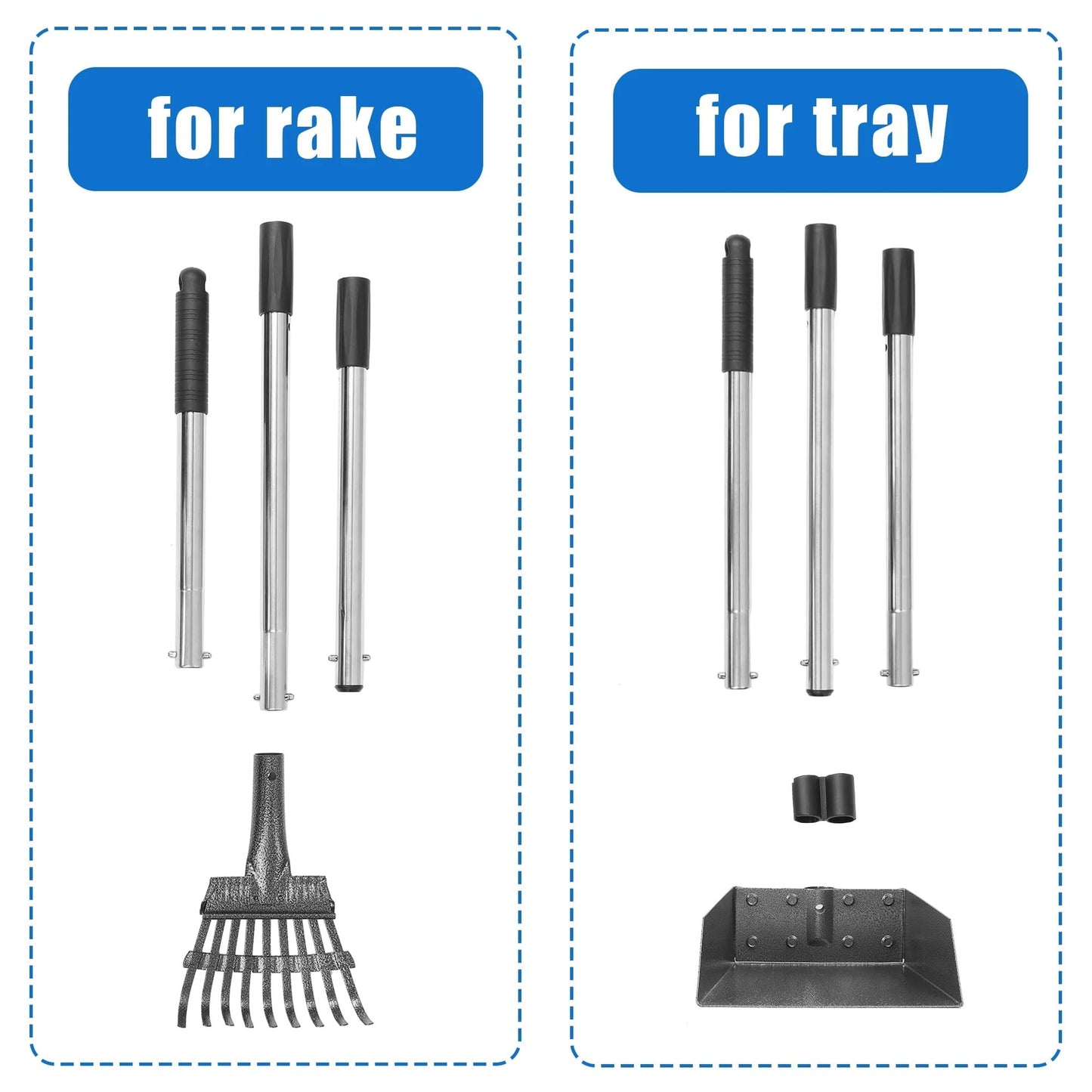 38" Long Handle Poop Scooper, Suchown 2-Piece Metal Waste Scooper Set with Rake & Tray, No Bend Cleanup for Yard, Grass, Lawn 4.5 stars out of 370 reviews (4.5)| 370 ratings